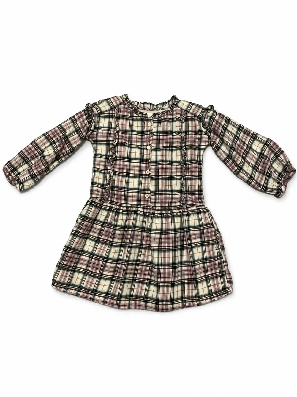 Baby Gap Girls Plaid Ruffle Peplum Tunic Blouse Size 3T